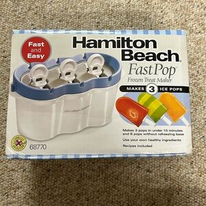 Hamilton Beach Fast Pop Popsicle Maker 68770 New in Box ~Make healthy treats